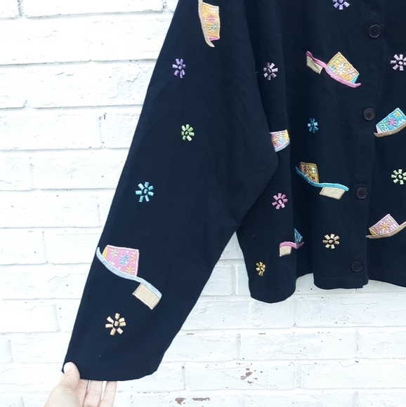 NWT Michael Simon Lite Cardigan Shoe Print - Picture 6 of 8